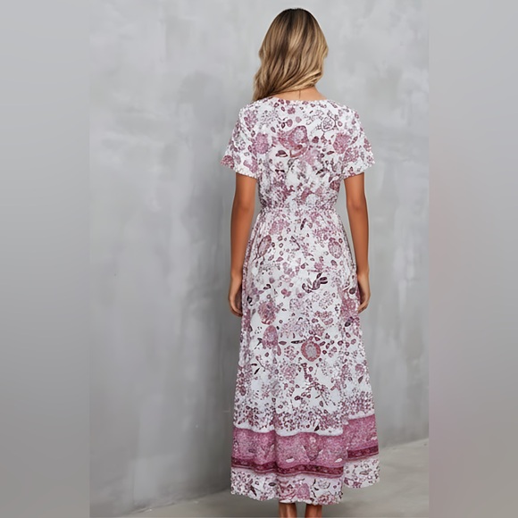 Floral Print Ruffle Hem Dress - Picture 4 of 9